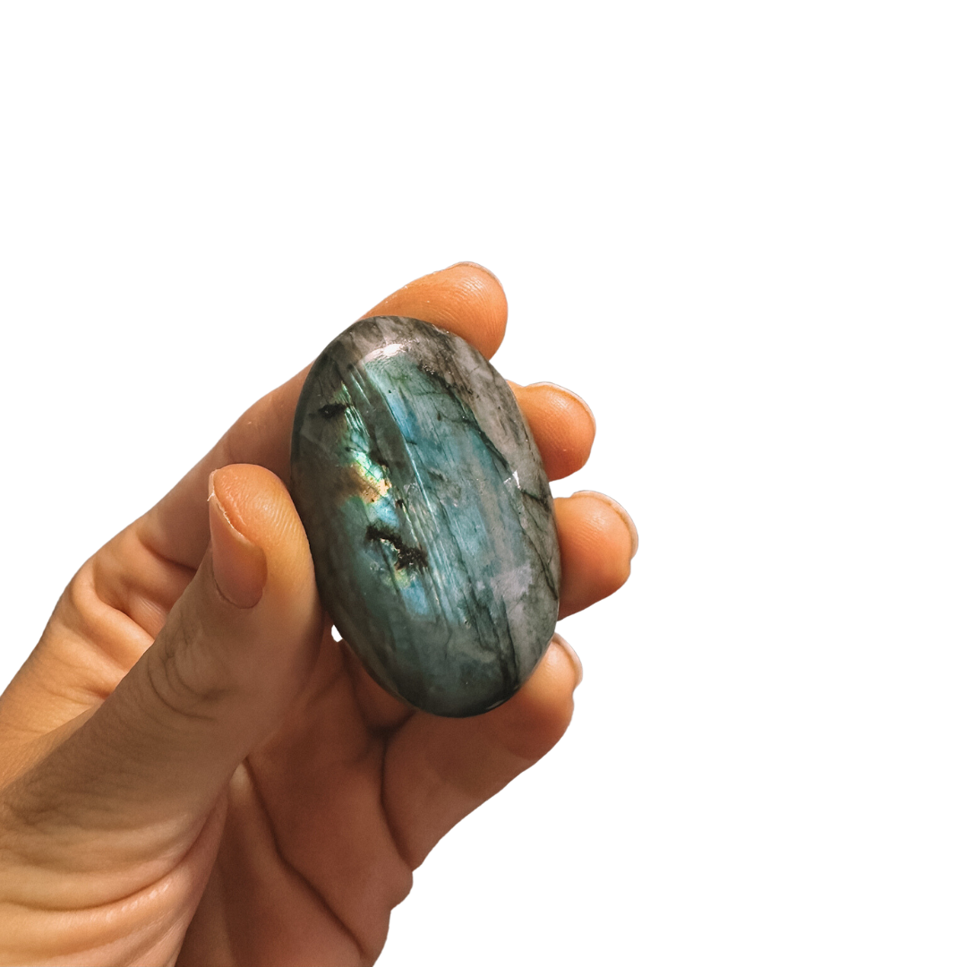 Load image into Gallery viewer, Labradorite Palm Stone #002
