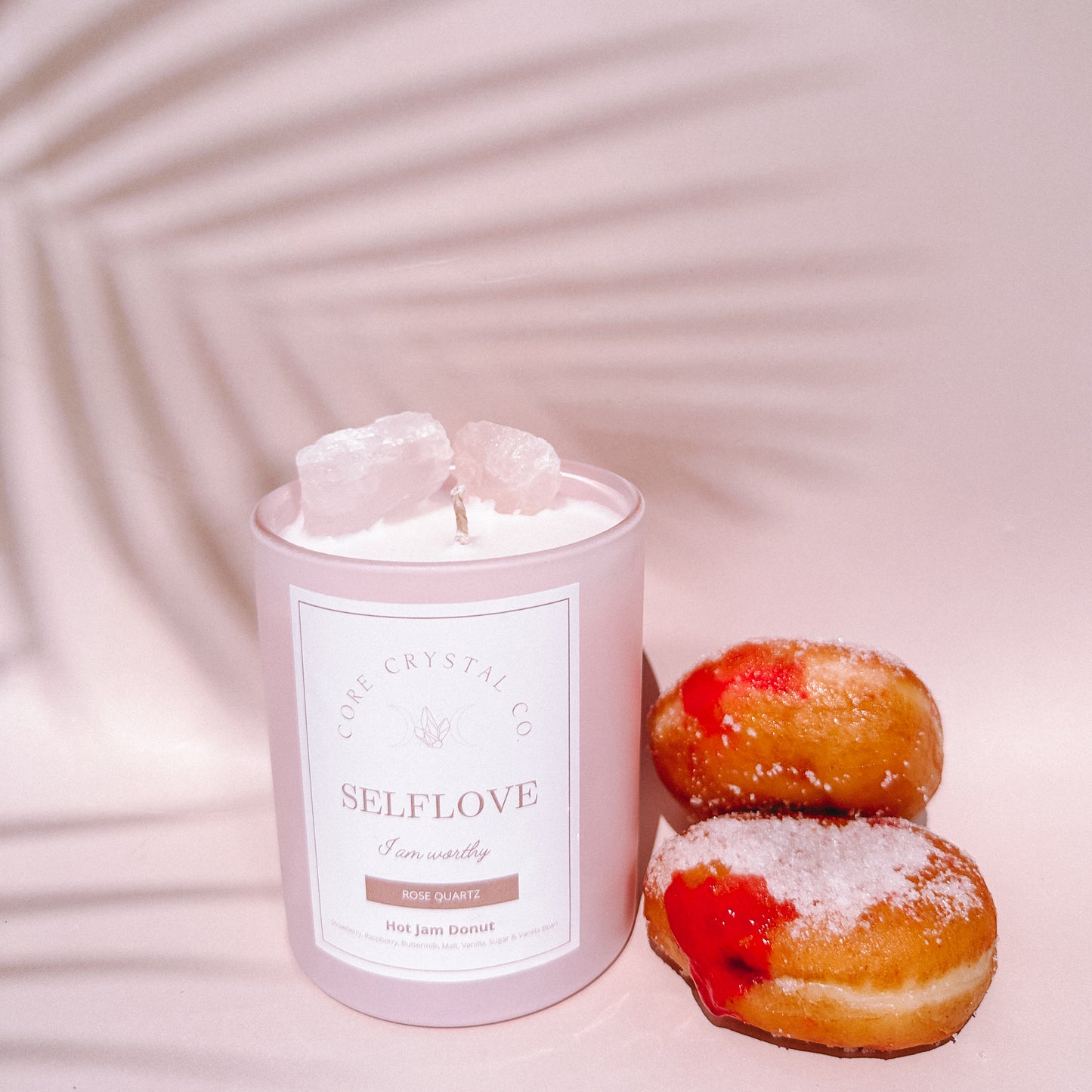 Load image into Gallery viewer, SELFLOVE Hot Jam Donut Crystal Infused Candle
