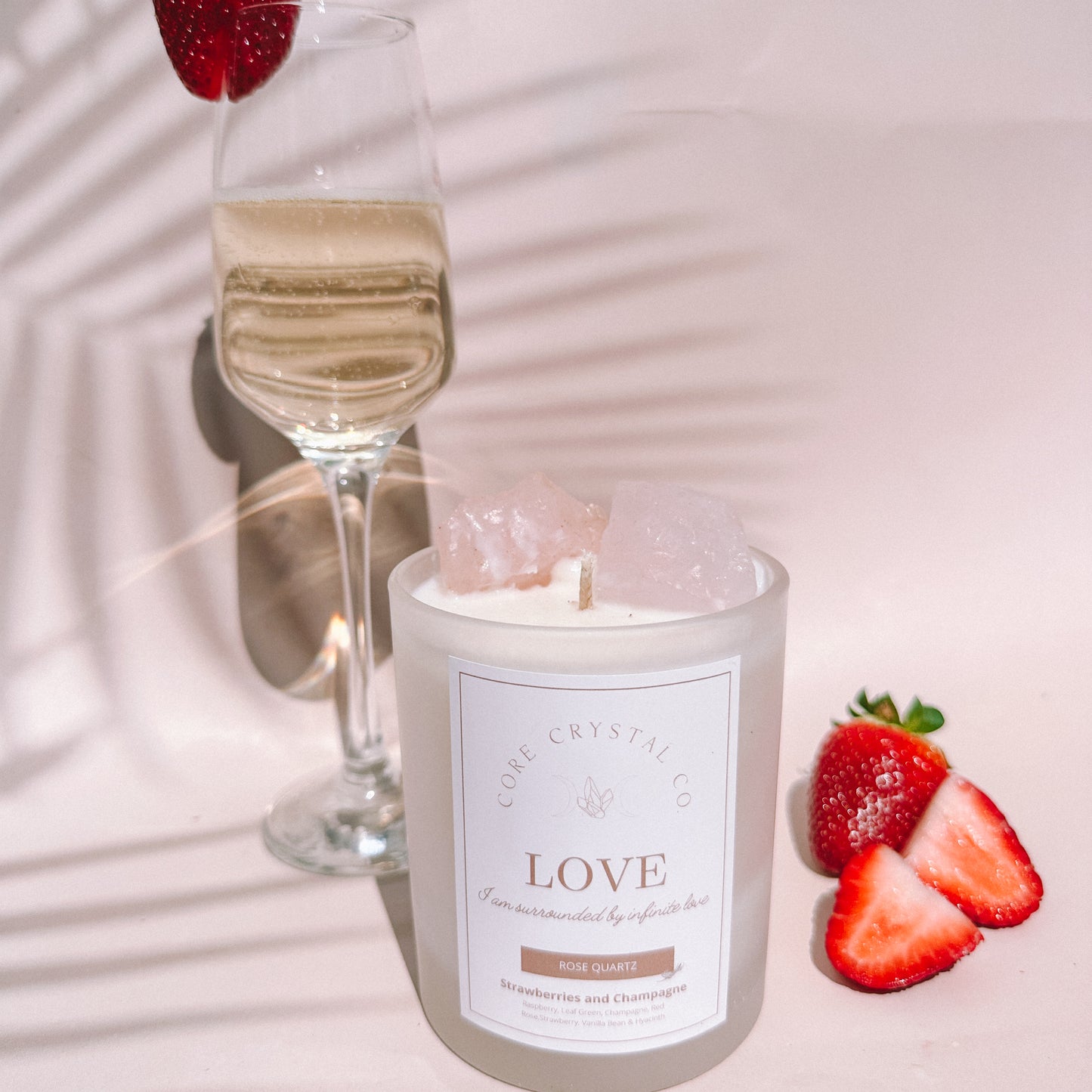 LOVE Strawberry & Champagne Crystal Infuse Candle