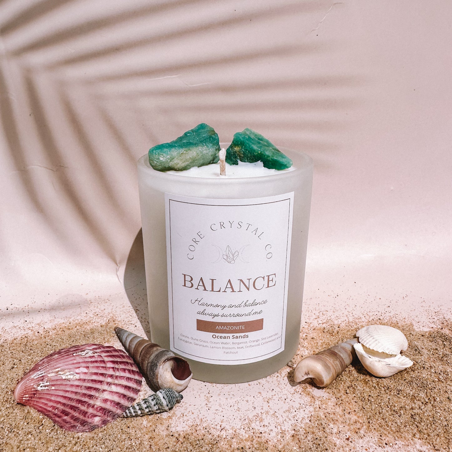 BALANCE Ocean Sands Amazonite Crystal Infused Candle
