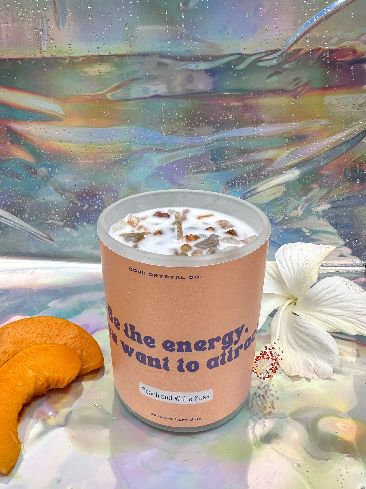Load image into Gallery viewer, Be the energy you want to attract - Peach and White Musk Candle
